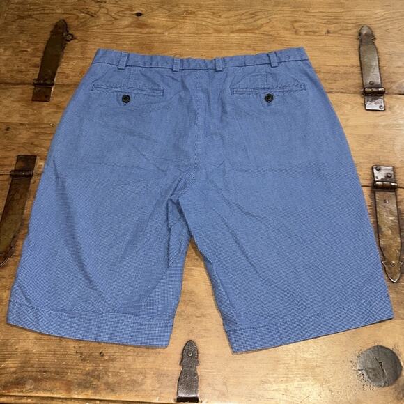 Brooks Brothers Light Blue Checkered Cotton Shorts Size 34 - Picture 6 of 11